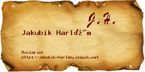 Jakubik Harlám névjegykártya